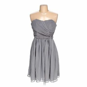 TEVOLIO Gray Chiffon Strapless Lined Dress Size 4